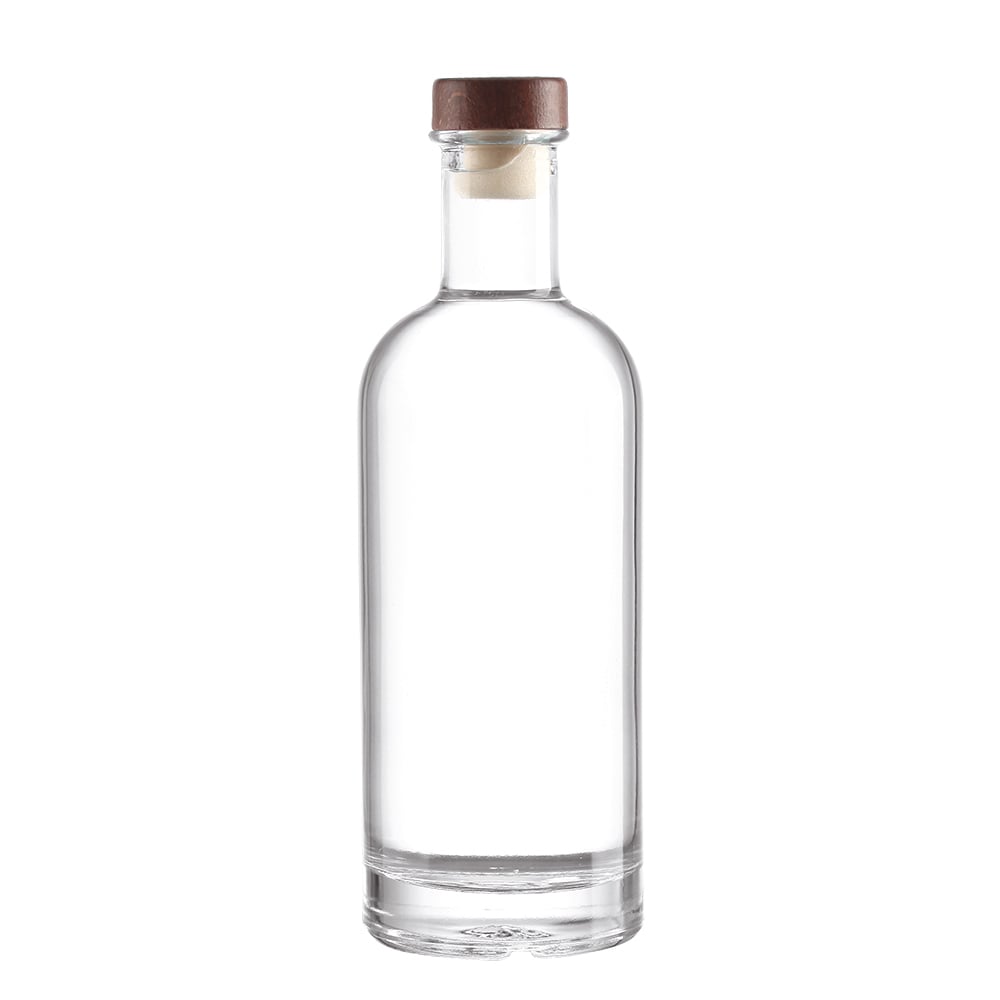 High-quality crystal white glass liquor bottle, straight cylinder whisky bottle, empty spirit bottle. Available in 700mL/750mL, suitable for whisky, vodka, tequila, rum and more. Equipped with a cork stopper.