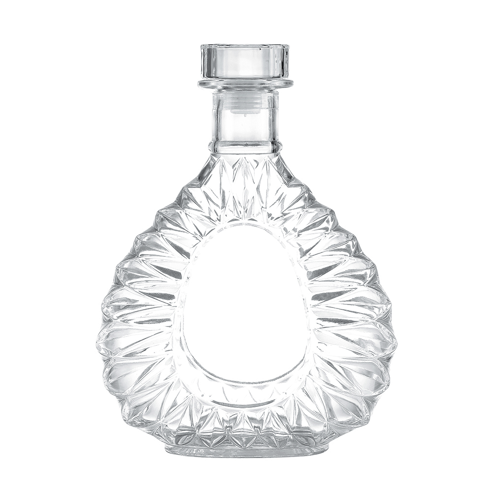 High-grade crystal white glass liquor bottles, available in 700ml and 750ml. Suitable for brandy, XO, whisky, tequila and other spirits, equipped with cork stoppers.