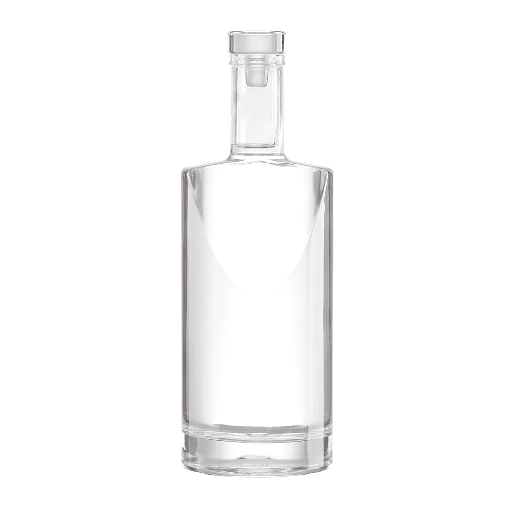 Factory direct sales of high-end, high-quality lead-free crystal glass, rounded corners, minimalist modern style, transparent glass bottles for spirits, 700ml and 750ml. Suitable for brandy, whiskey, vodka, rum, tequila, and other spirits. 