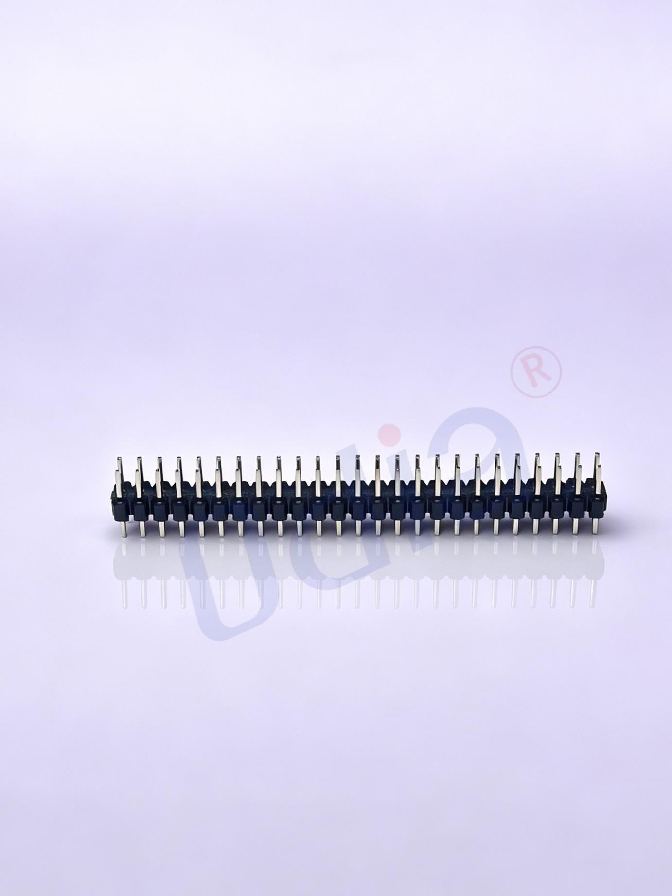 Přímý zásuvný konektor s čtvercovým otvorem, dvojřadý 2 × 25P, rozměr 2,0 × 2,0 mm, jedna plastová izolace, orientace 180°, celková výška 8,7 mm, povlak zlata nebo cínu na 50 μ