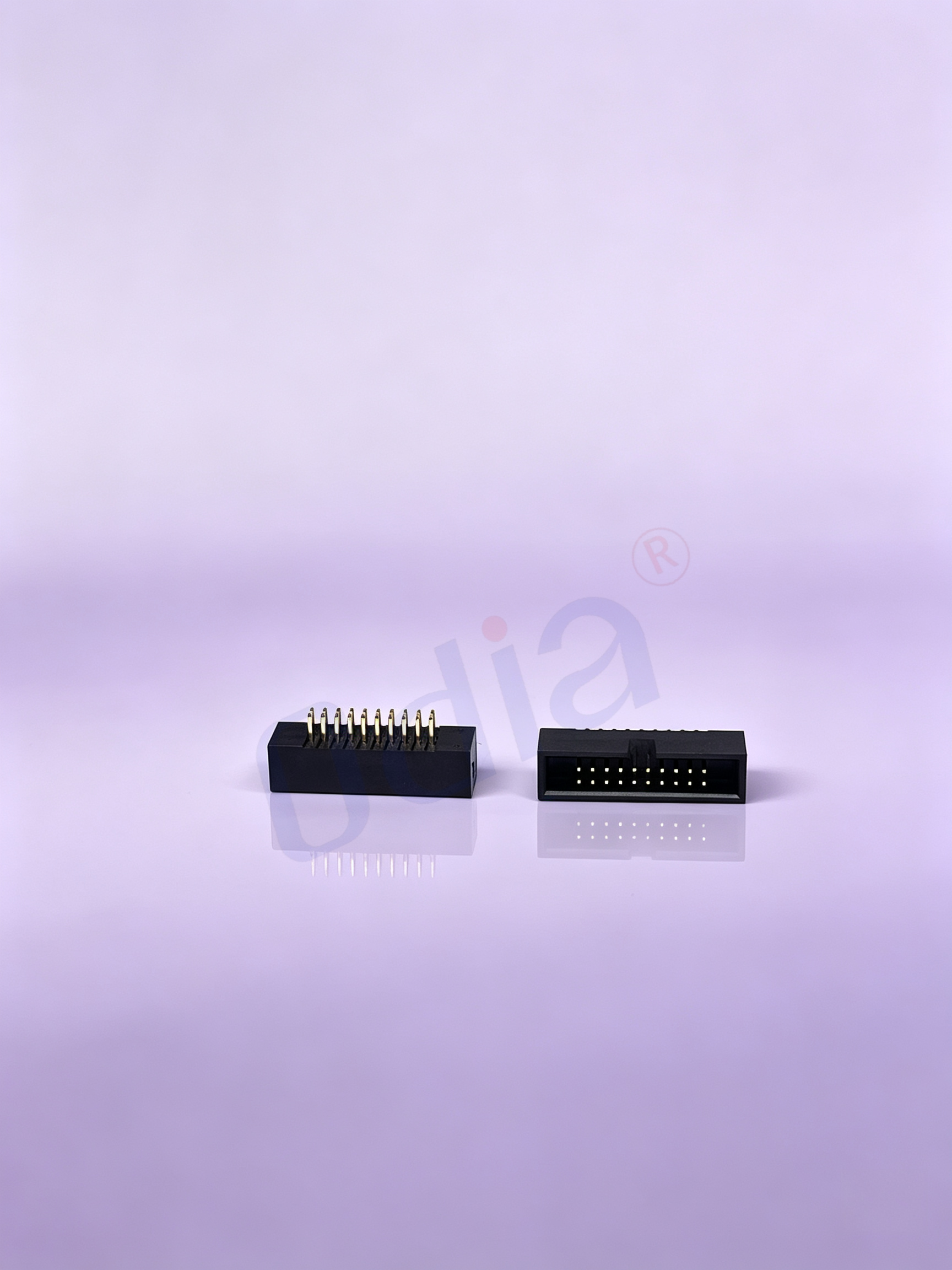 jednoduchý dvouřadý zásuvkový konektor s roztečí 1,27 mm, 2×10P, přímé kolíky pro průchod deskou, pouzdro z PA6T, zlaté povlakování o tloušťce 0,8 μm, odolnost proti solnému mlhu po dobu 48 hodin