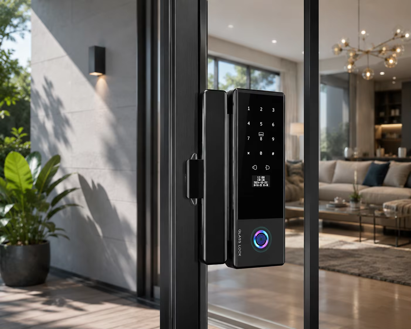Frameless Glass Door Smart Lock with Fingerprint, Password & APP Control for Office Single/Double Doors supplier