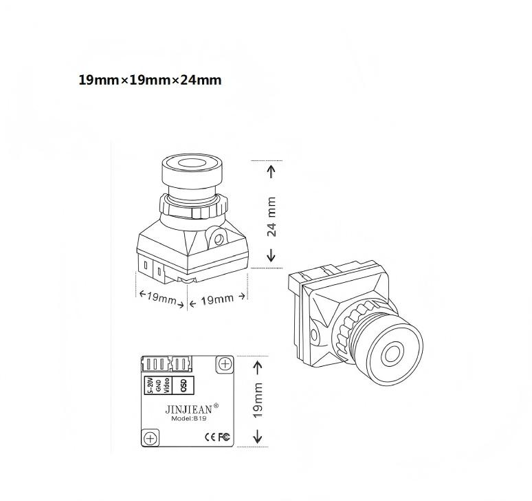 1500TVL FPV Drone Camera — 19 mm Filter Mount & Custom Image Adjustment supplier