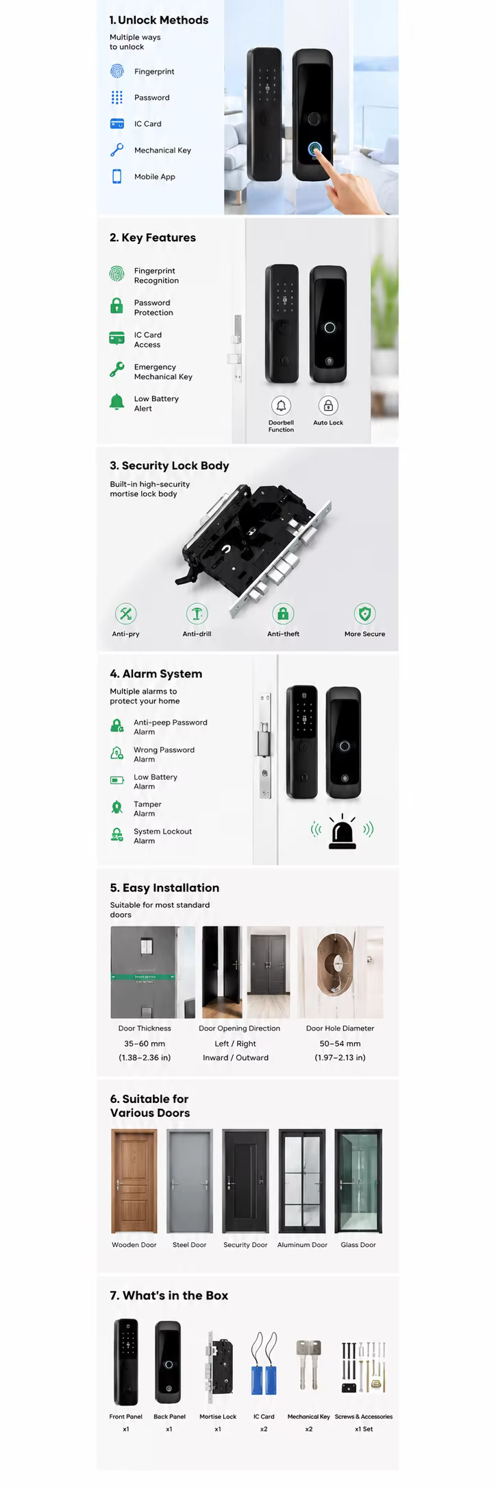 Frameless Glass Door Smart Lock with Fingerprint, Password & APP Control for Office Single/Double Doors supplier