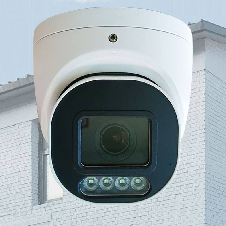 Kamera Rangkaian Pintar Dome 4-Megapiksel Berkuasa POE Kilang Borong, Warna Penuh dengan Interkom Suara dan Lampu Latar