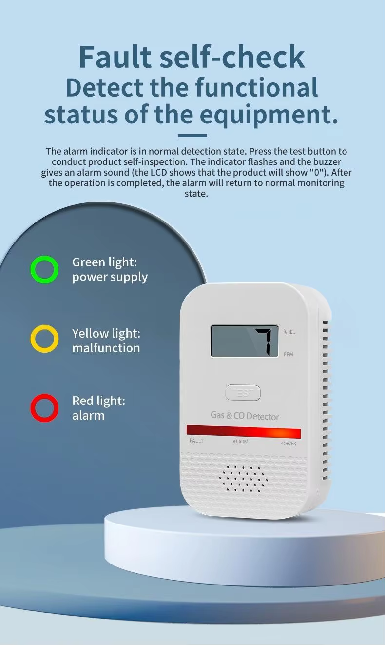 CO detector household gas alarm with display - plug-in gas detector manufacture