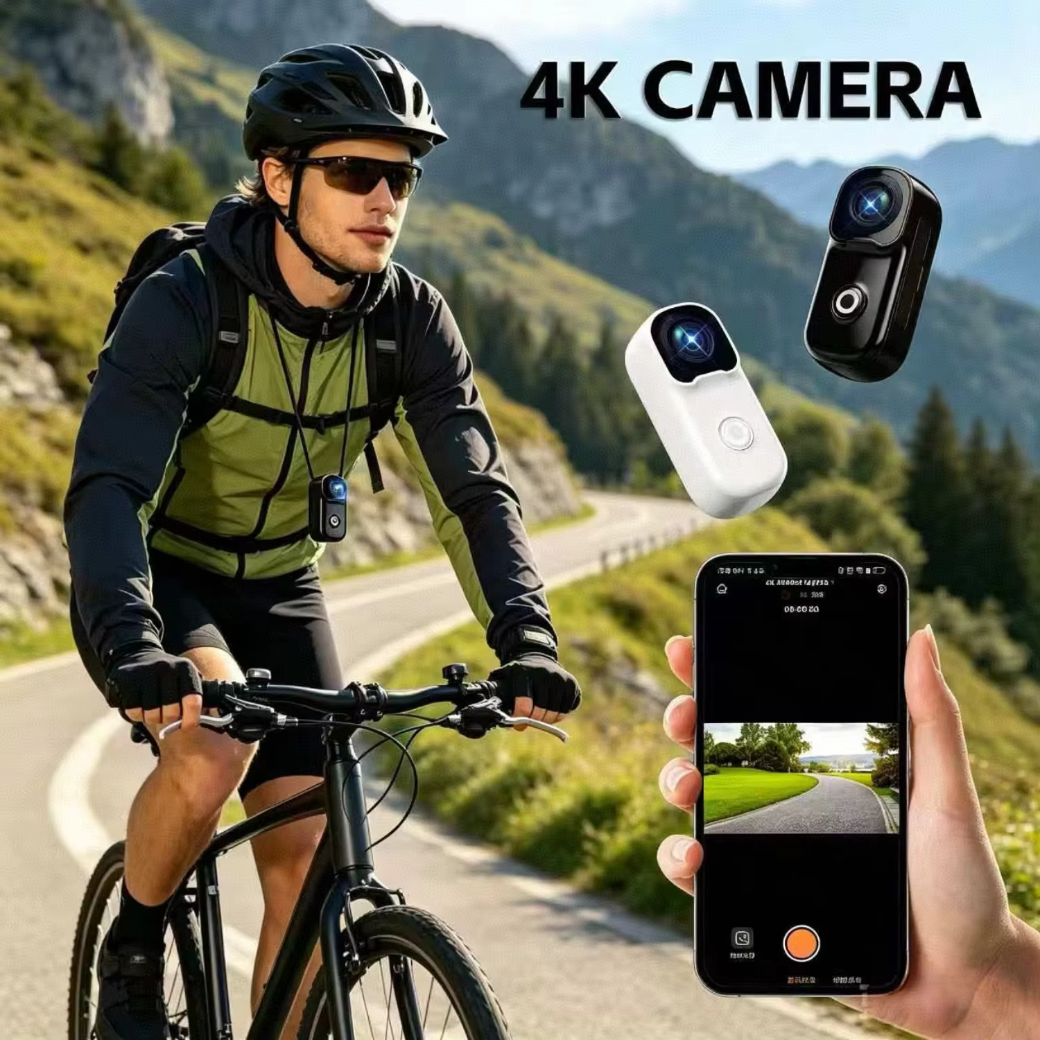 CS11 Smart WiFi Body Camera HD 4K Waterproof Outdoor Action Sports Camera Professional CCTV Security Video Monitoring Kit