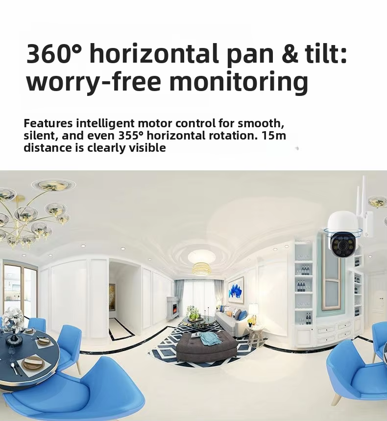 2MP Wireless Plug-in Ball Camera Outdoor Waterproof 360-degree Panoramic PTZ Network WiFi CCTV Camera Memory Card supplier
