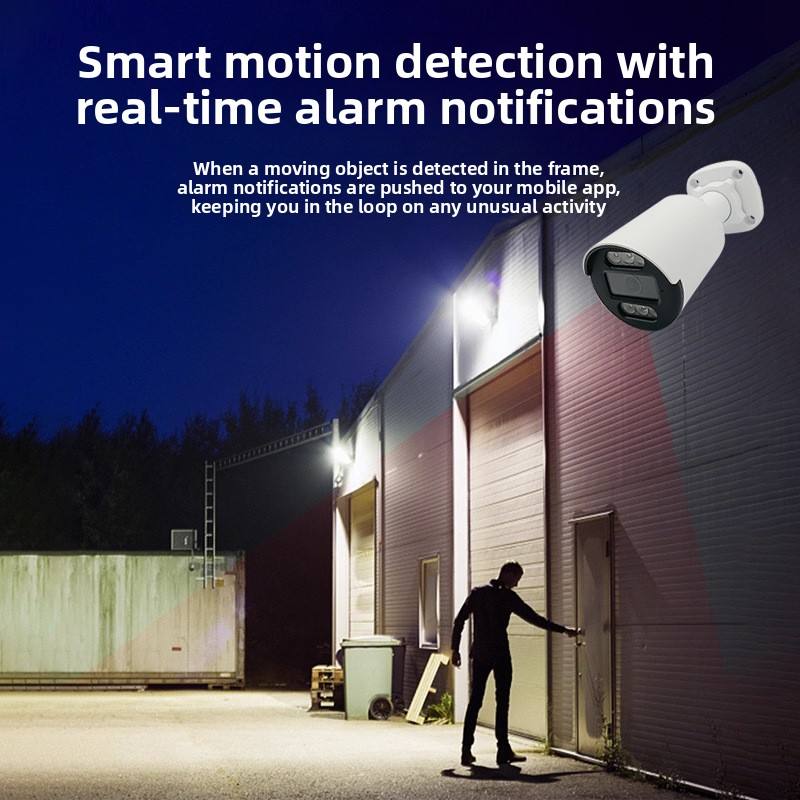 Cámara de seguridad inteligente personalizada en fábrica, 8 MP, 4K, exterior, PoE, IP, 13 pulgadas, resistente al agua IP66, visión nocturna a color con doble iluminación