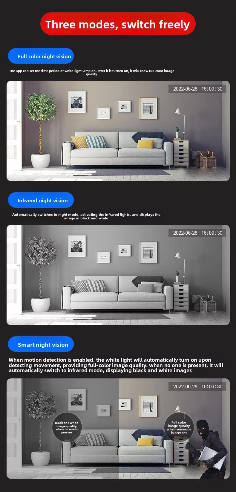 2MP Wireless Plug-in Ball Camera Outdoor Waterproof 360-degree Panoramic PTZ Network WiFi CCTV Camera Memory Card manufacture