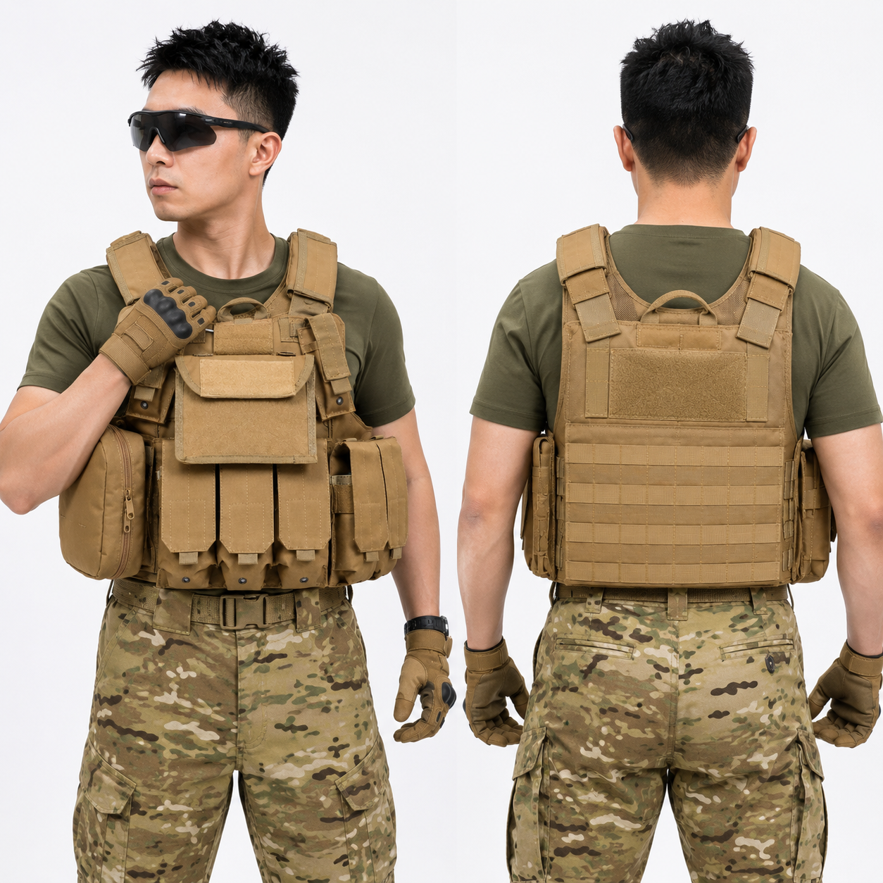 Quick Release Tactical Vest, Outdoor Training Camouflage Protective Vest, Stab-Proof Modular Tactical Vest details