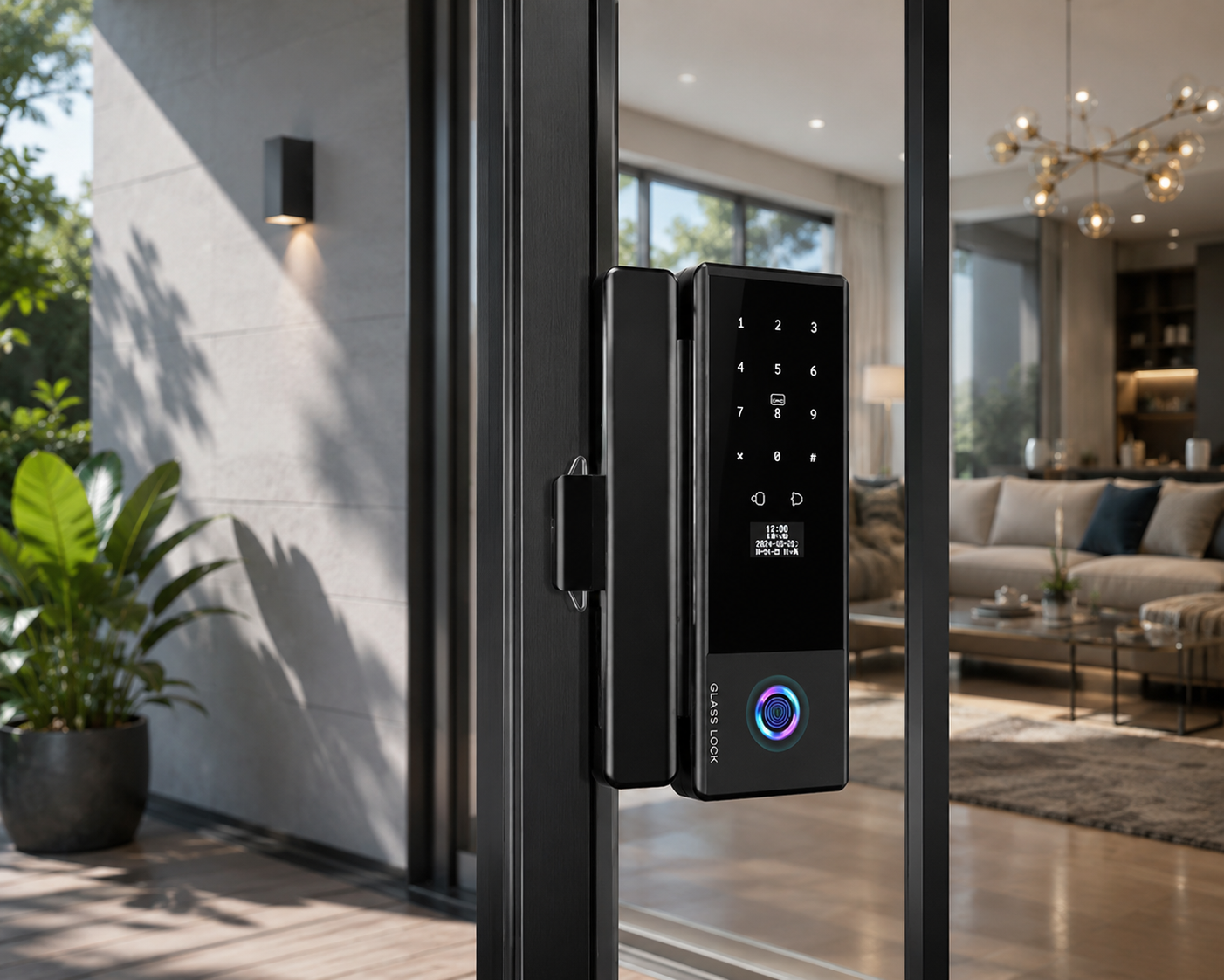 Smart Lock for Frameless Glass Doors — Biometric Fingerprint, Keypad & APP Control | Office Door Lock for Single or Double Glass Doors factory