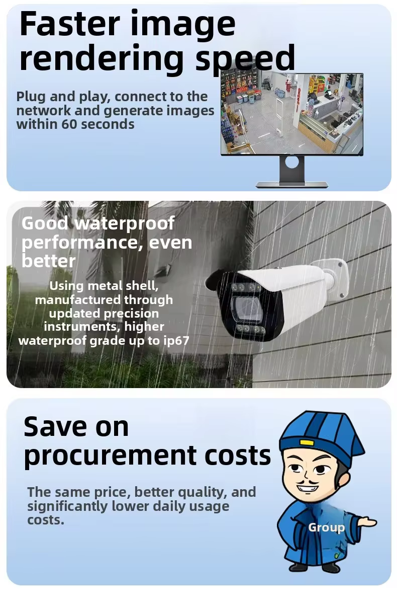 5MP Indoor Outdoor Rainproof Smart Security Camera with Full Color Night Vision & Alarm Alerts manufacture