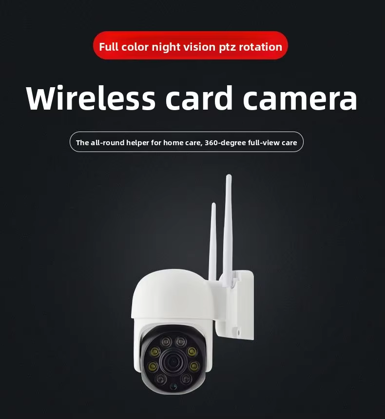 2MP Wireless Plug-in Ball Camera Outdoor Waterproof 360-degree Panoramic PTZ Network WiFi CCTV Camera Memory Card factory