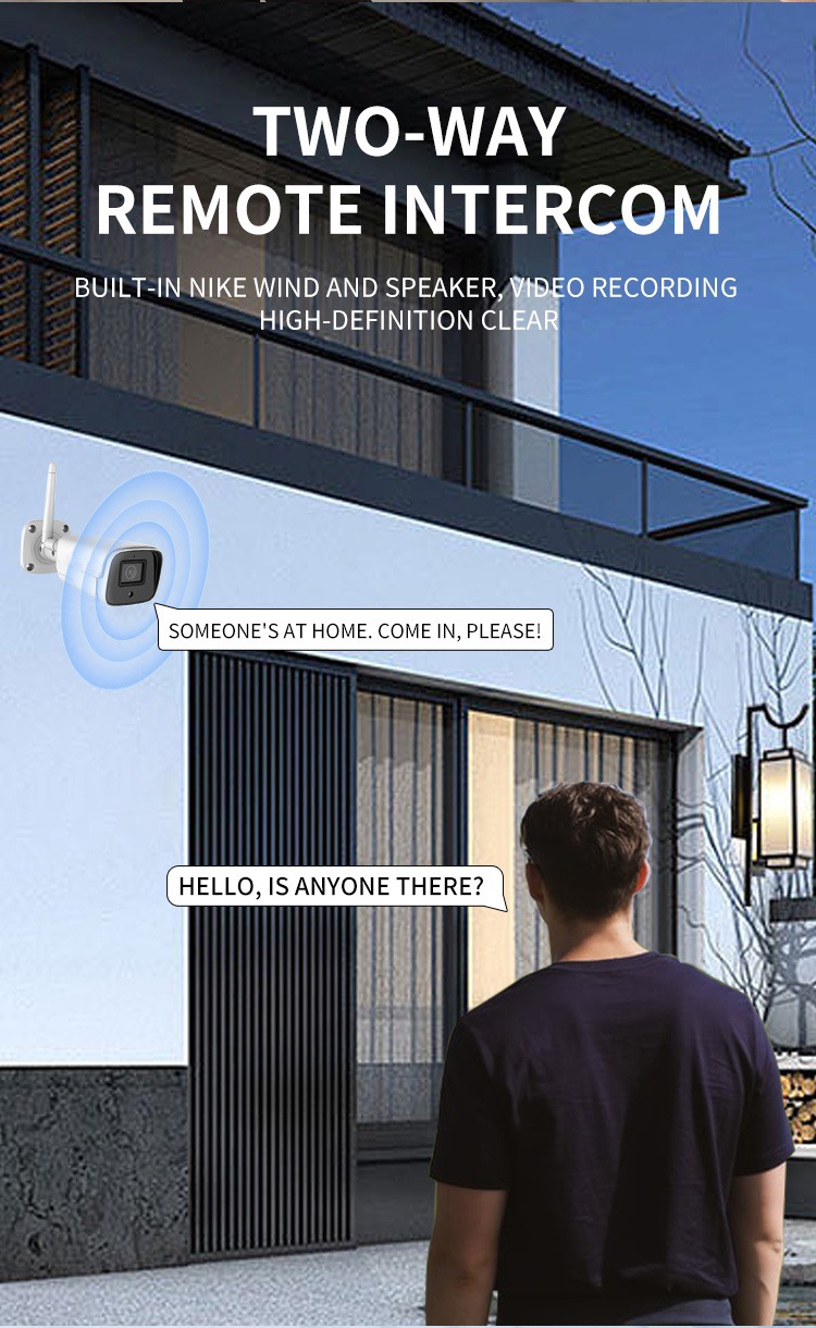 Outdoor 2MP Wireless WiFi CCTV Camera Home HD Infrared Gun Mobile Phone Voice Alarm Backlight Compensation Manufacturers manufacture