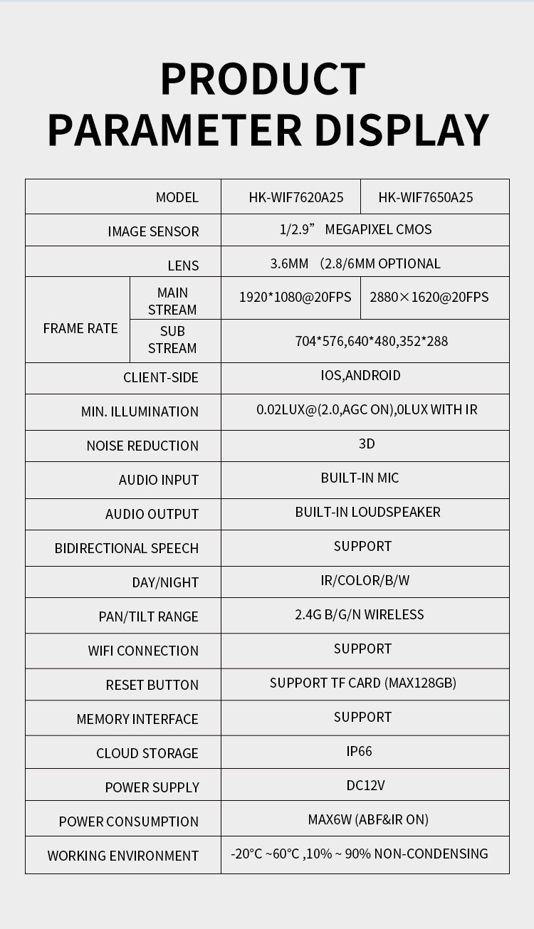Outdoor 2MP Wireless WiFi CCTV Camera Home HD Infrared Gun Mobile Phone Voice Alarm Backlight Compensation Manufacturers details