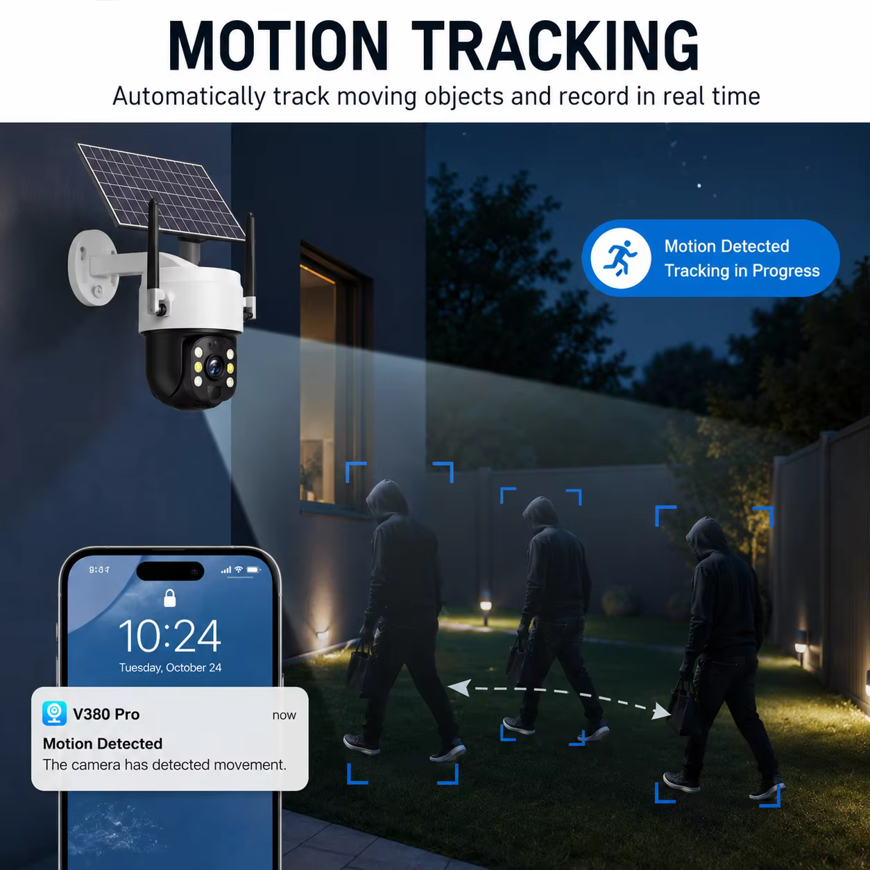 Solar Dual Lens Low Power Security Camera Wireless Outdoor HD Full Color Night Vision AI Motion Detection factory