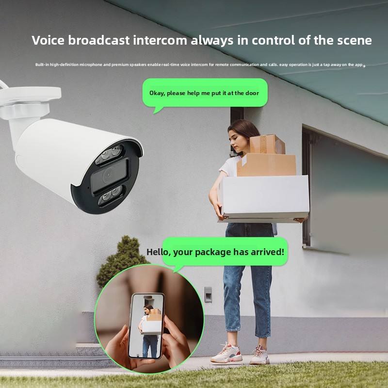 Cámara de seguridad inteligente personalizada en fábrica, 8 MP, 4K, exterior, PoE, IP, 13 pulgadas, resistente al agua IP66, visión nocturna a color con doble iluminación