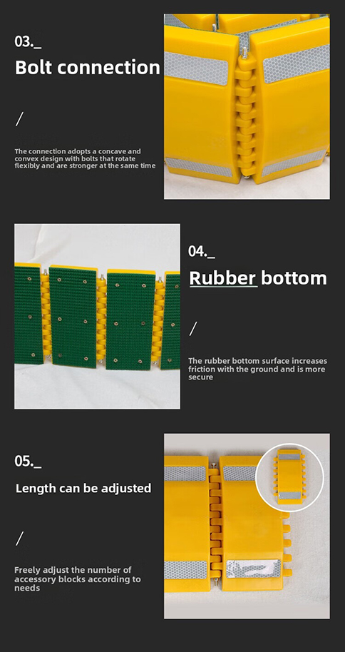 Portable Roll-Up Plastic Speed Bump: Durable, Reflective & Anti-Slip Road Safety Solution manufacture