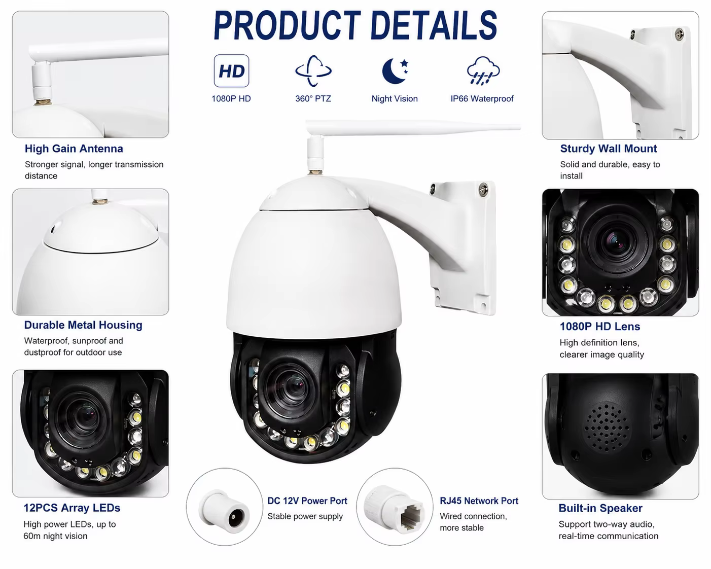 4G Wireless PTZ Security Camera 2MP 5X Zoom Outdoor 360° WiFi CCTV Camera with Night Vision supplier