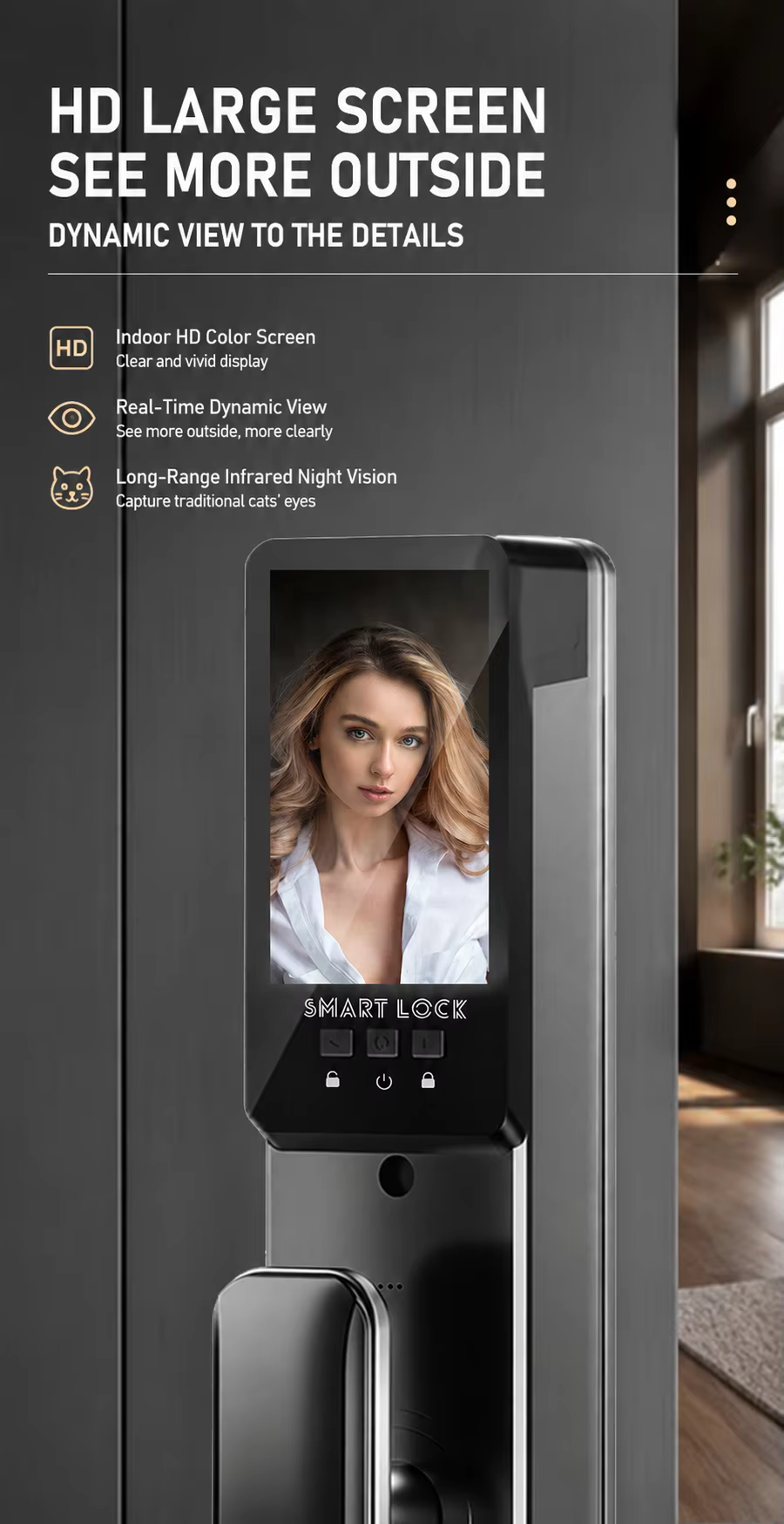 Smart Lock 3D Video Intercom Face Recognition Smart Door Lock Fully Automatic Fingerprint Password Lock for Home Wooden Doors manufacture