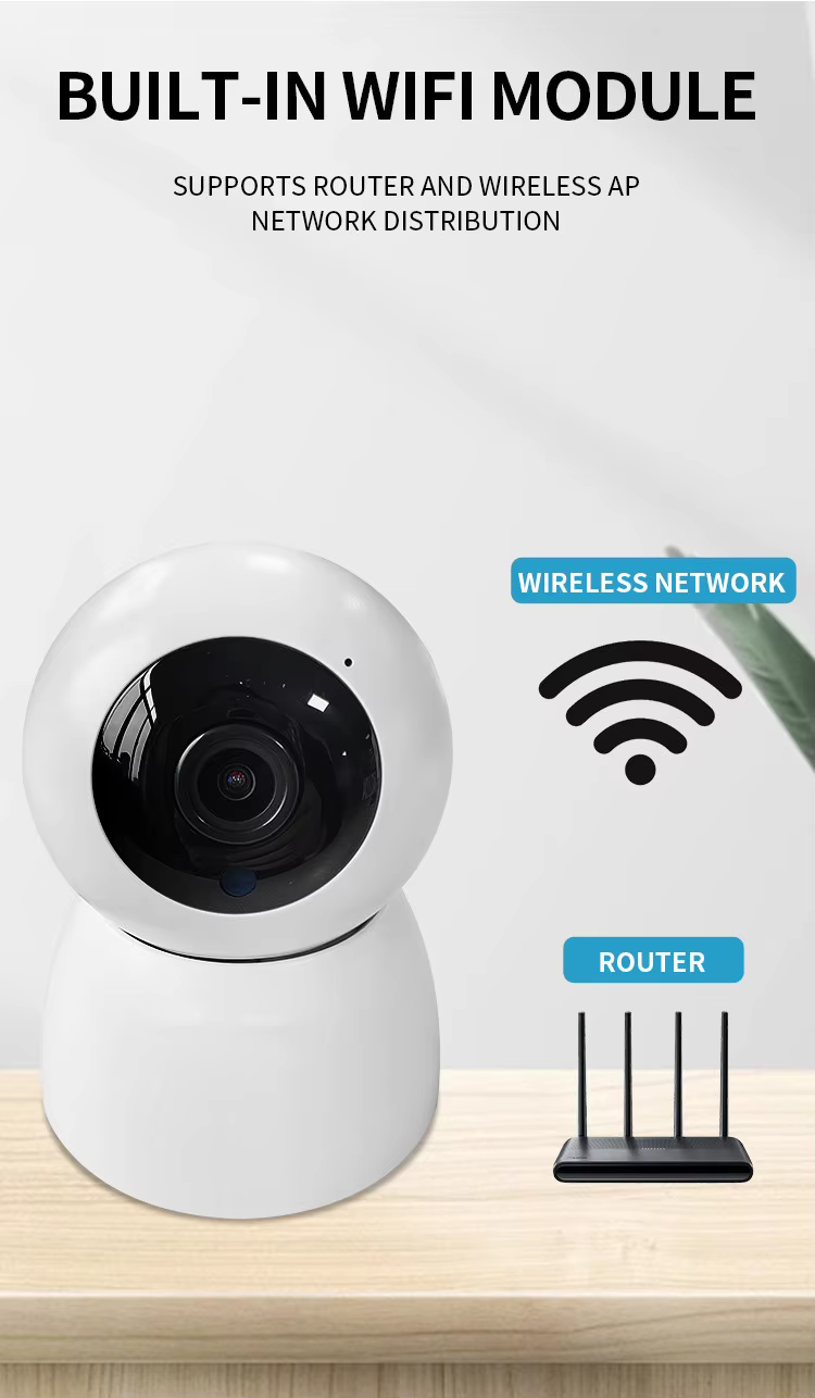 Customized Wireless Camera Wholesale Two Way Audio 360 Degree PTZ Surveillance Full Color Night Vision factory