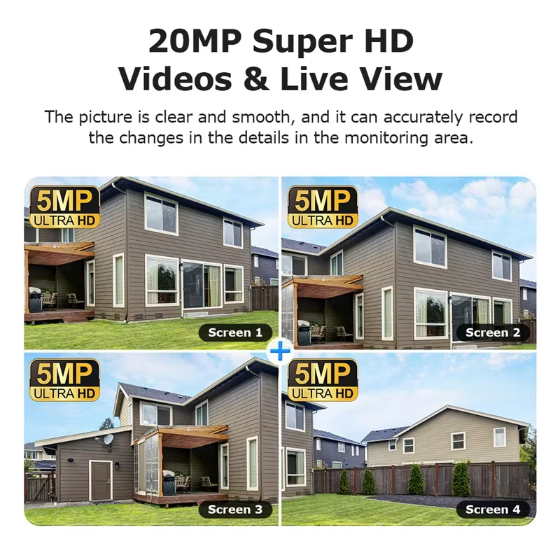 New AOV Four-Eye Solar-Powered HD Four-View 20MP Outdoor Night-Vision Camera Alarm Voice Intercom