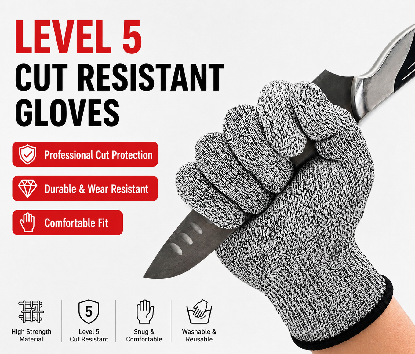 Cut-resistant gloves, suitable for food-grade and kitchen safety, customizable logo, OEM, cheap wholesale, work safety gloves supplier