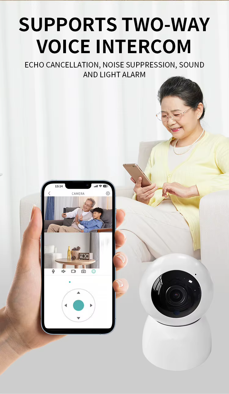 Customized Wireless Camera Wholesale Two Way Audio 360 Degree PTZ Surveillance Full Color Night Vision details