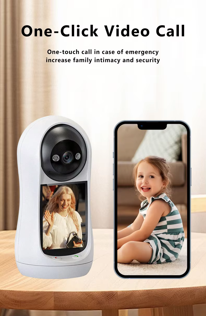 OEM 3MP HD PTZ Baby Monitor WiFi Video Intercom Camera with Infrared Night Vision for Home Security manufacture