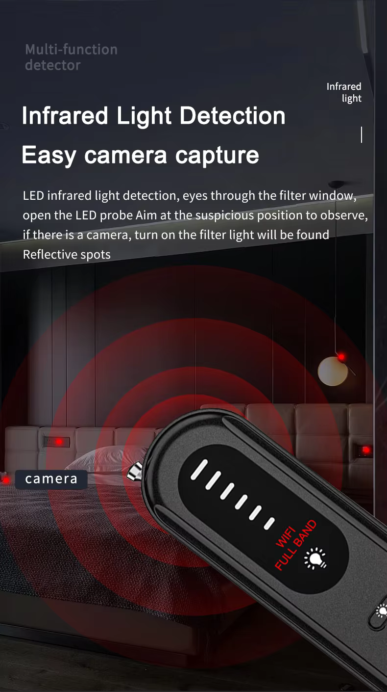 T01 Smart Security Camera Finder Infrared RF Signal Detector Privacy Protection Wireless Scanner for Hotel Travel Safety supplier
