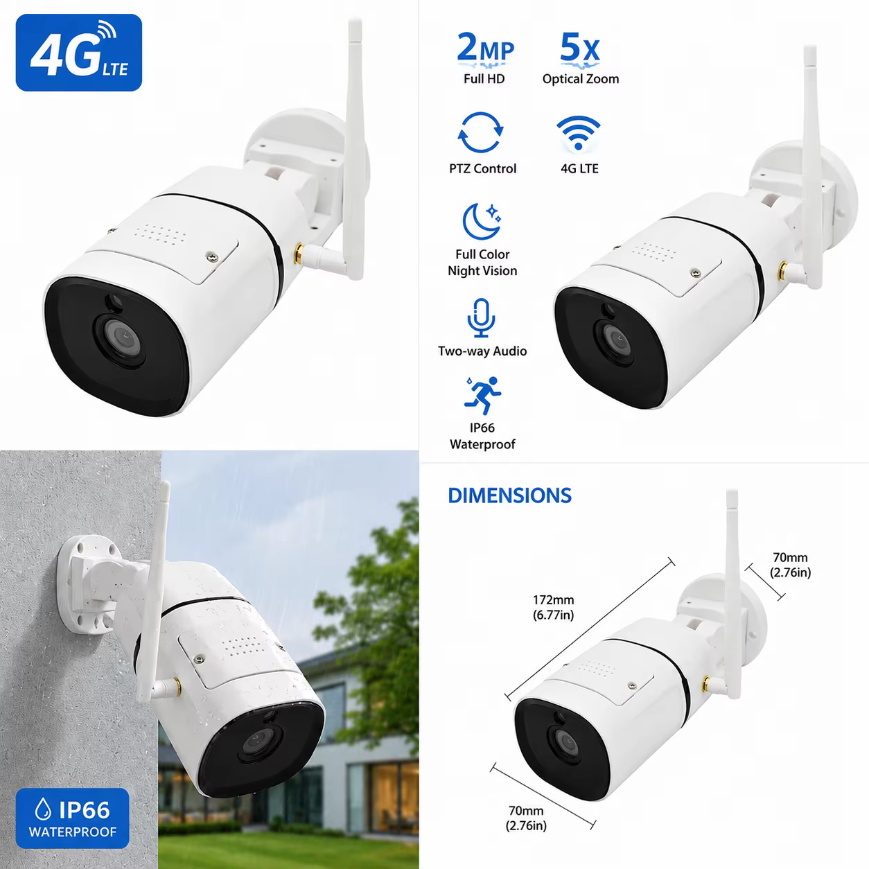 Outdoor Wireless PTZ Security Camera 5MP WiFi CCTV Camera Infrared Night Vision Home Monitor manufacture