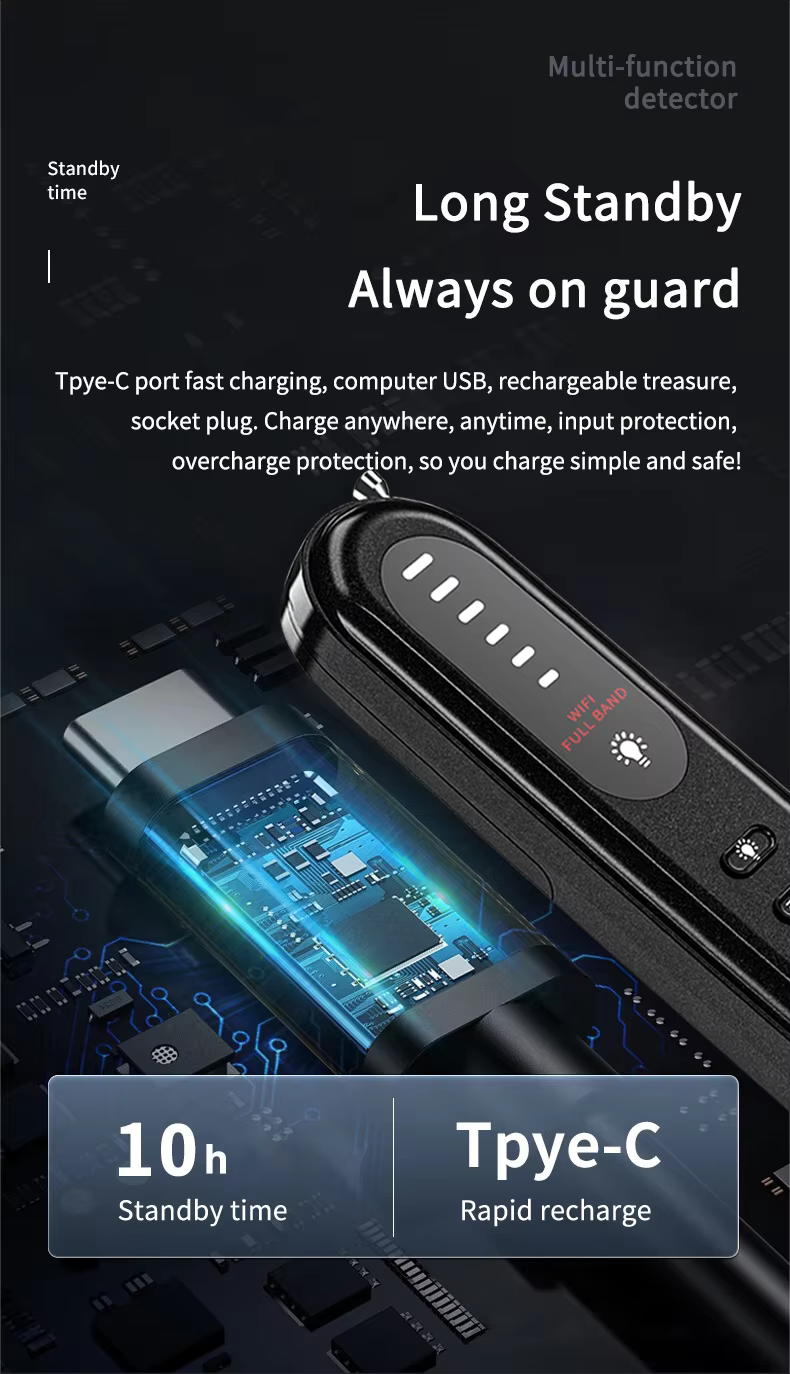 T01 Smart Security Camera Finder Infrared RF Signal Detector Privacy Protection Wireless Scanner for Hotel Travel Safety factory