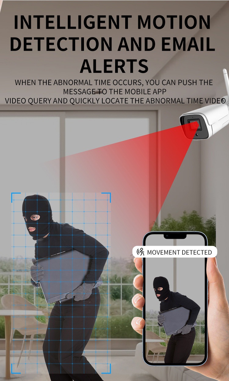 Outdoor 2MP Wireless WiFi CCTV Camera Home HD Infrared Gun Mobile Phone Voice Alarm Backlight Compensation Manufacturers details