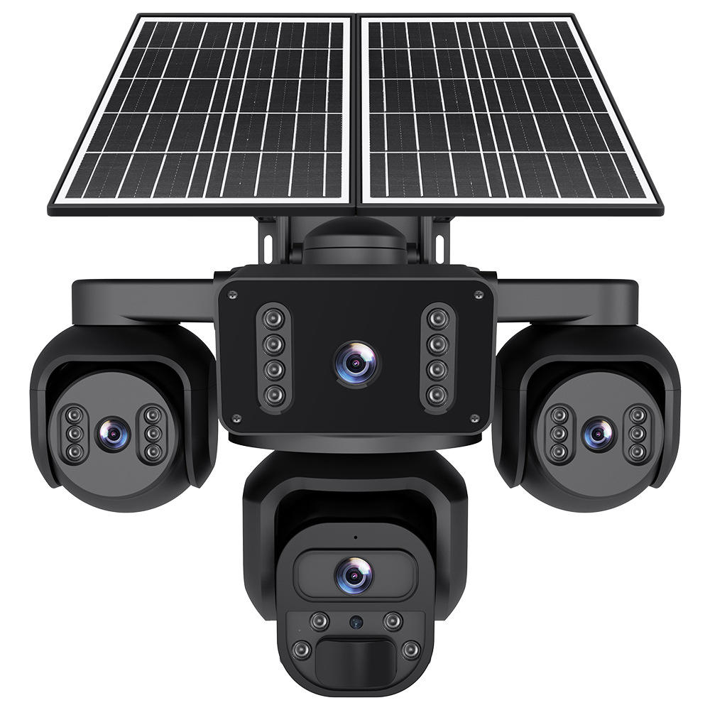 New AOV Four-Eye Solar-Powered HD Four-View 20MP Outdoor Night-Vision Camera Alarm Voice Intercom