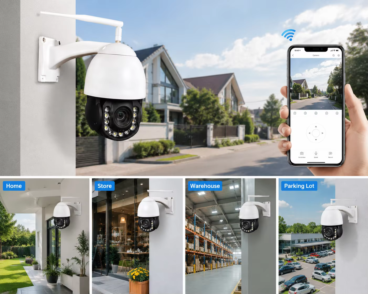 4G Wireless PTZ Security Camera 2MP 5X Zoom Outdoor 360° WiFi CCTV Camera with Night Vision details