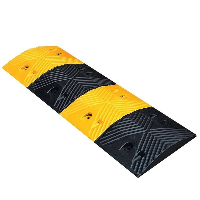 New Durable Rubber Speed Hump 500x350x50mm Black Yellow for Shopping Centers & Residential Roads