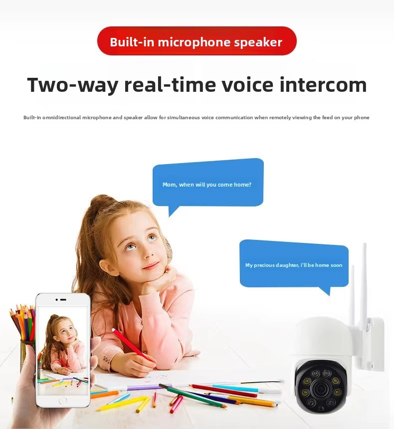 2MP Wireless Plug-in Ball Camera Outdoor Waterproof 360-degree Panoramic PTZ Network WiFi CCTV Camera Memory Card details
