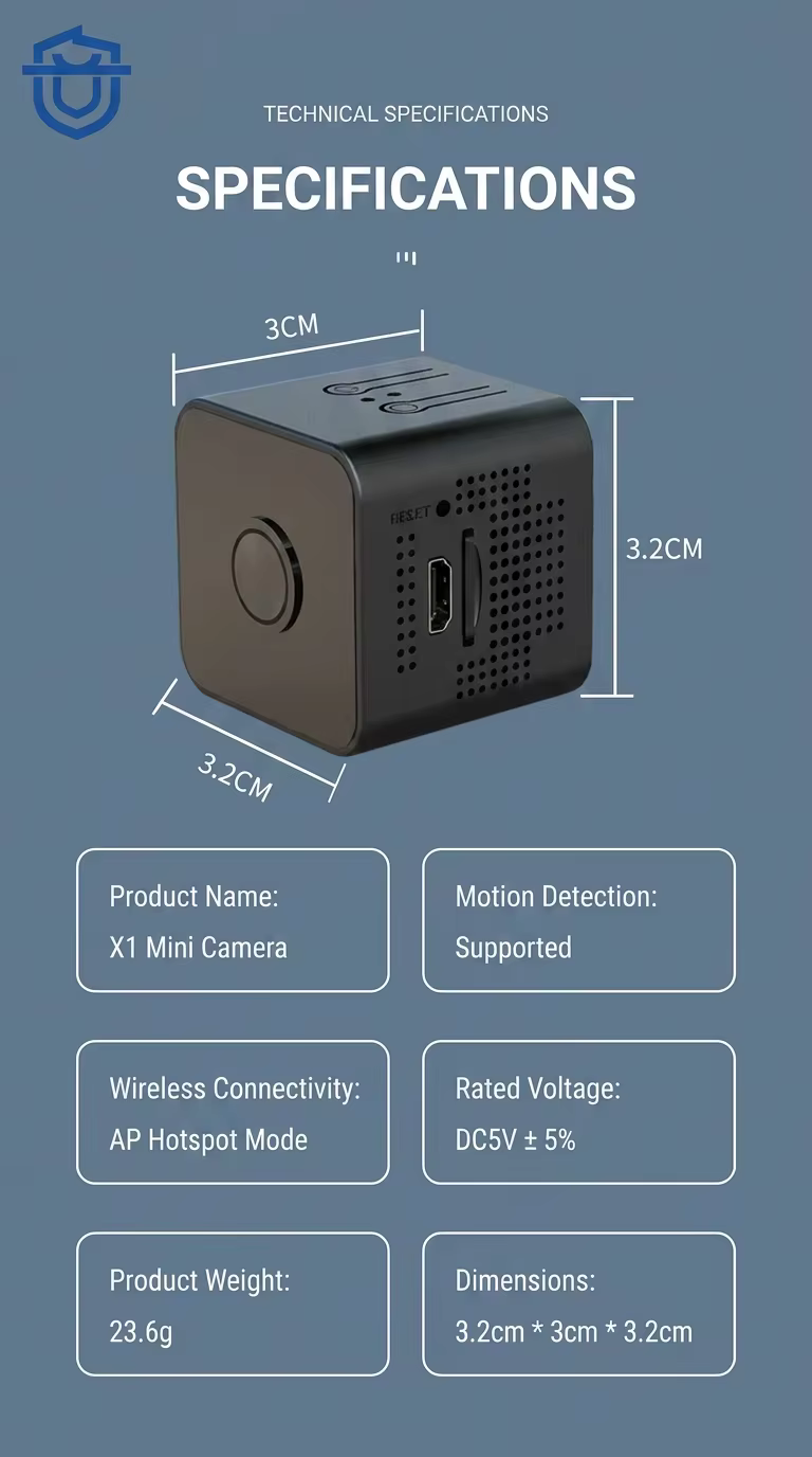 X1 Smart Mini WiFi Security Camera HD 4K Portable Cube Action DV Wireless Home Video Monitoring Remote View Motion Detection factory