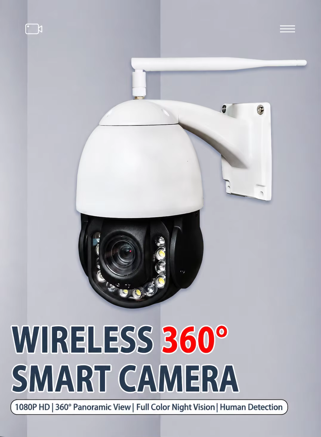 4G Wireless PTZ Security Camera 2MP 5X Zoom Outdoor 360° WiFi CCTV Camera with Night Vision details