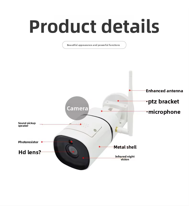 5MP Wireless Outdoor PTZ Security Camera with Infrared Night Vision Smart Home CCTV Monitor manufacture