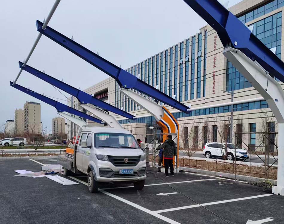 Solar car parking shed that can automatically adjust its Angle