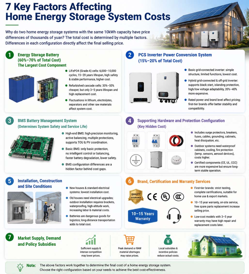 Cost Breakdown of Home Energy Storage Systems|2026 Home Energy Storage System Price and Detailed Cost Analysis