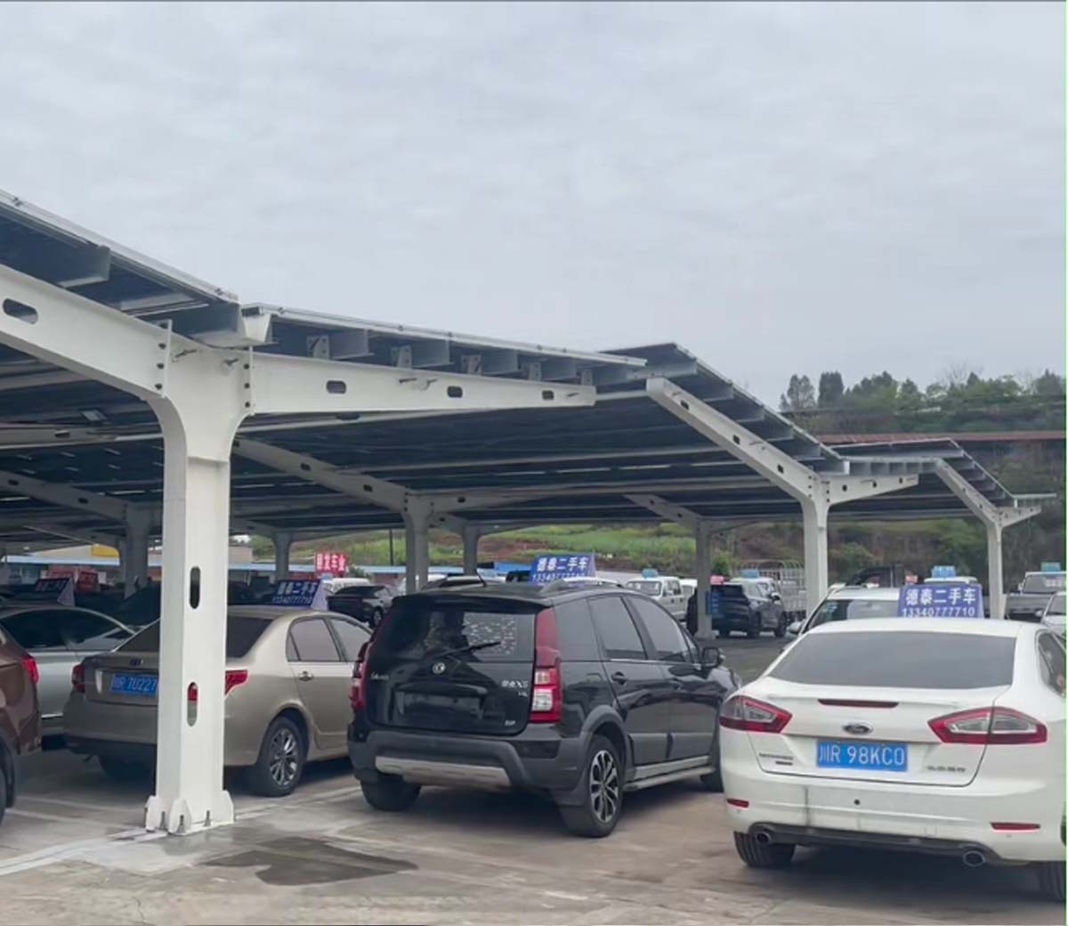 Solar carport case:Nanchong Used Car Market Solar Carport Project, Sichuan, China