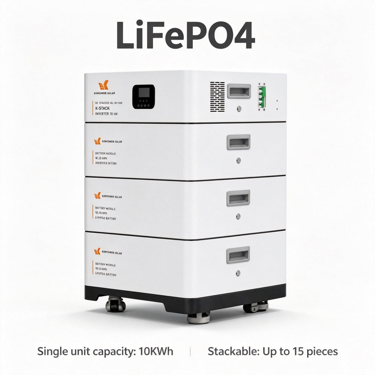 10kW Solar Energy Storage System | Stackable LiFePO4 Battery 25.6kWh