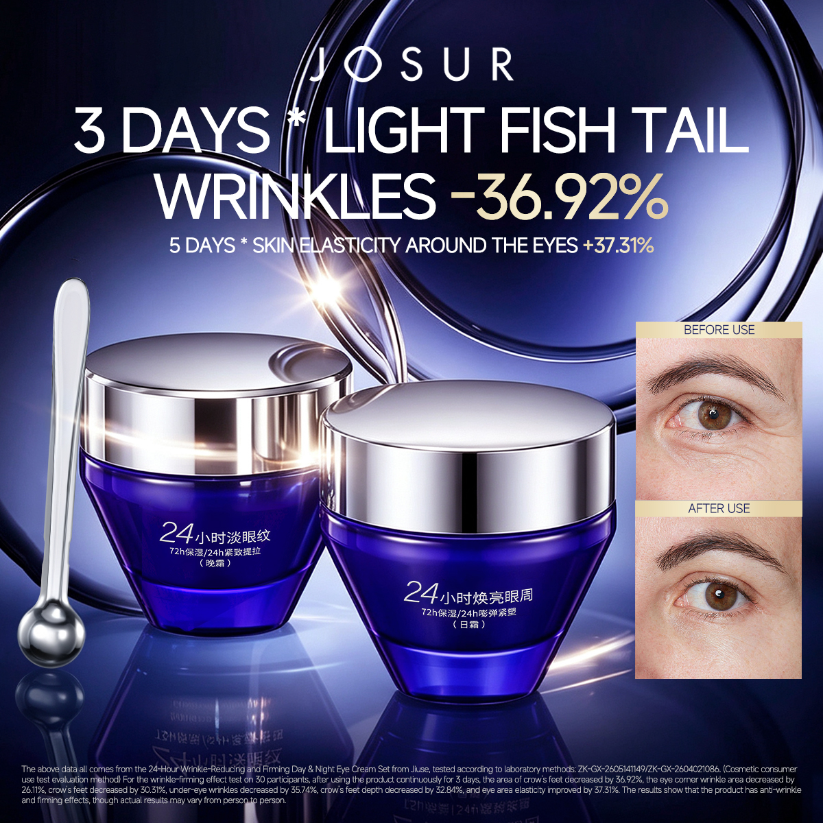  JU631 24H Anti-Wrinkle Firming Day & Night Eye Cream Set 50g×2 PDRN