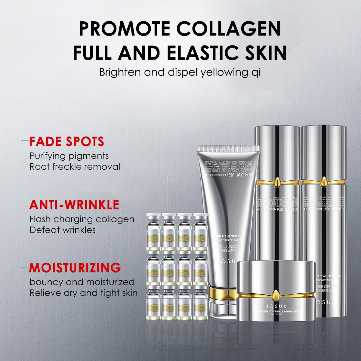 JU290 Anti-Wrinkle Whitening Spot-Fading 16-Piece Skincare Set