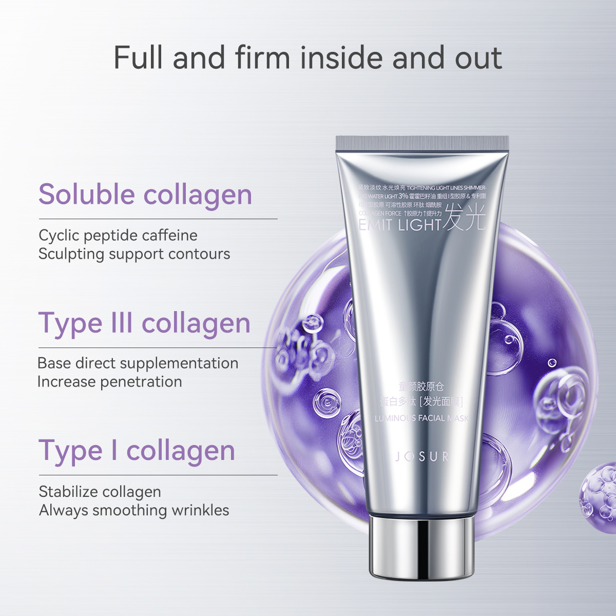 JU312 Youthful Collagen Bank Protein Polypeptide Glow Mask