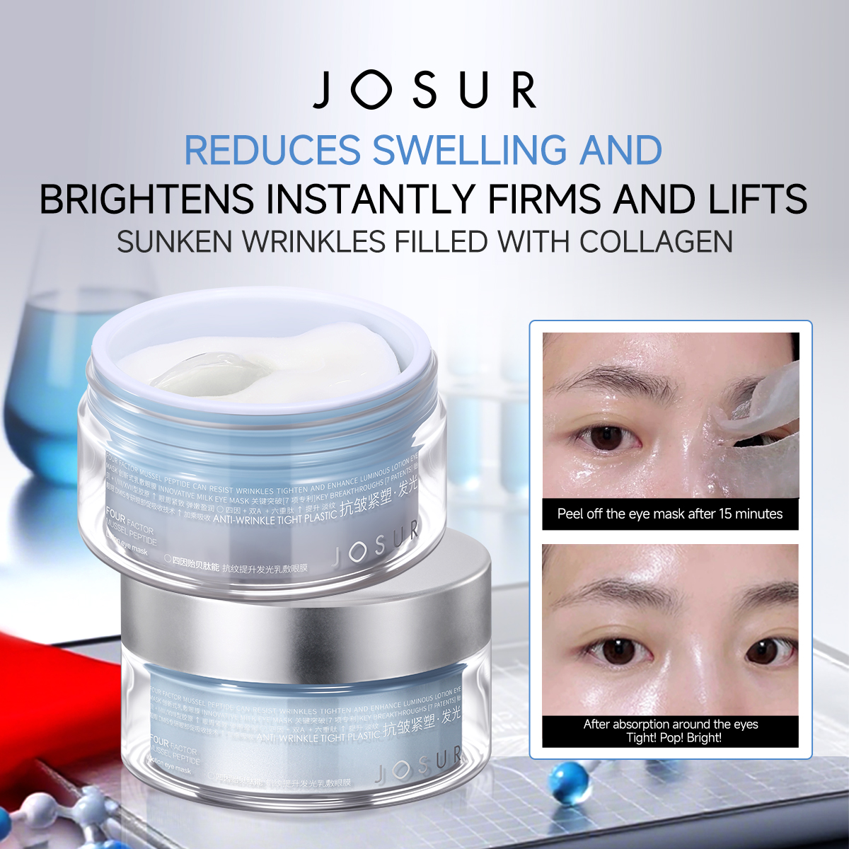 JOSUR JU320 Tetra-Factor Mussel Peptide Radiance Milk Eye Mask 60P
