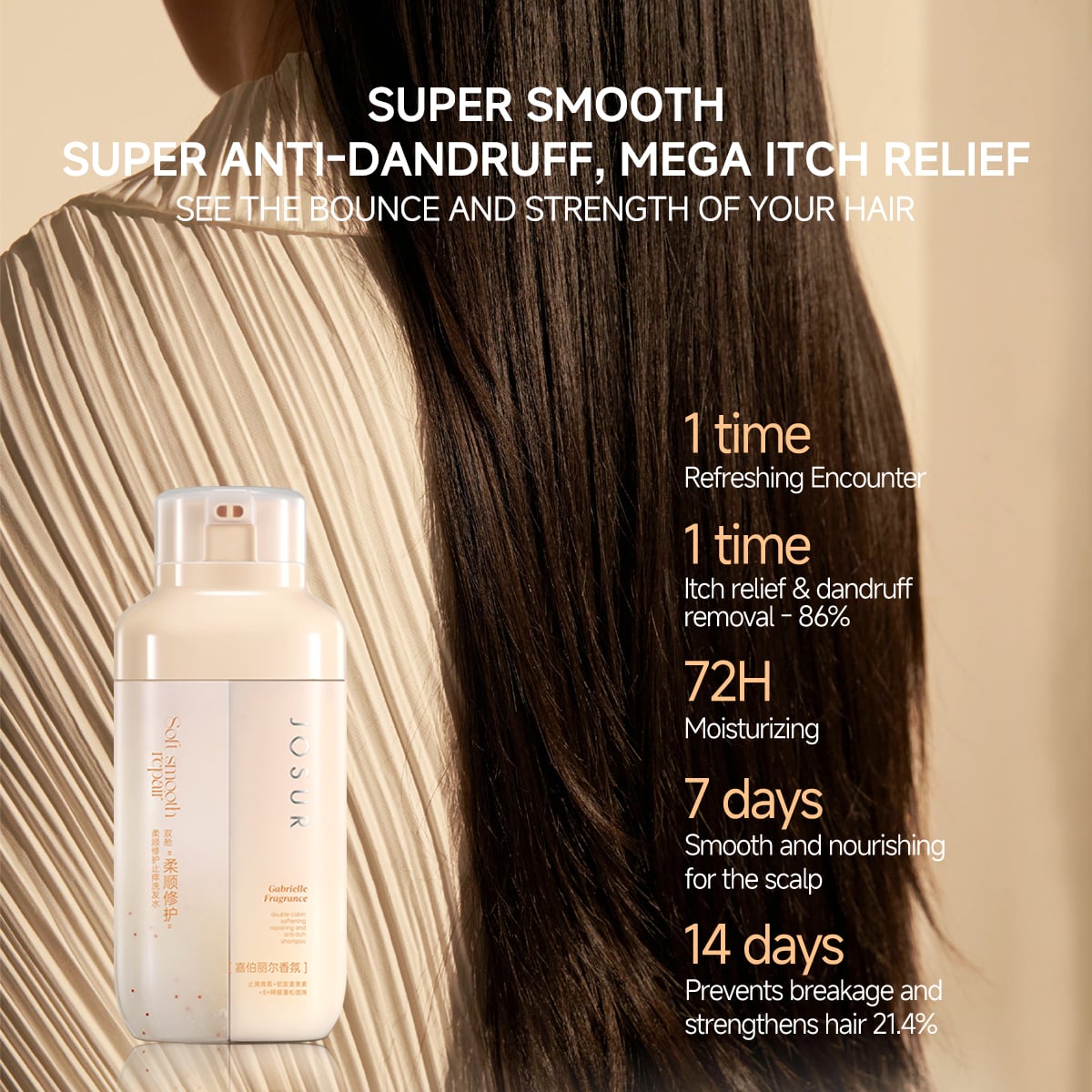 JOSUR JU497 Dual-Chamber Smoothing Repair Anti-Itch Shampoo 2×245ml